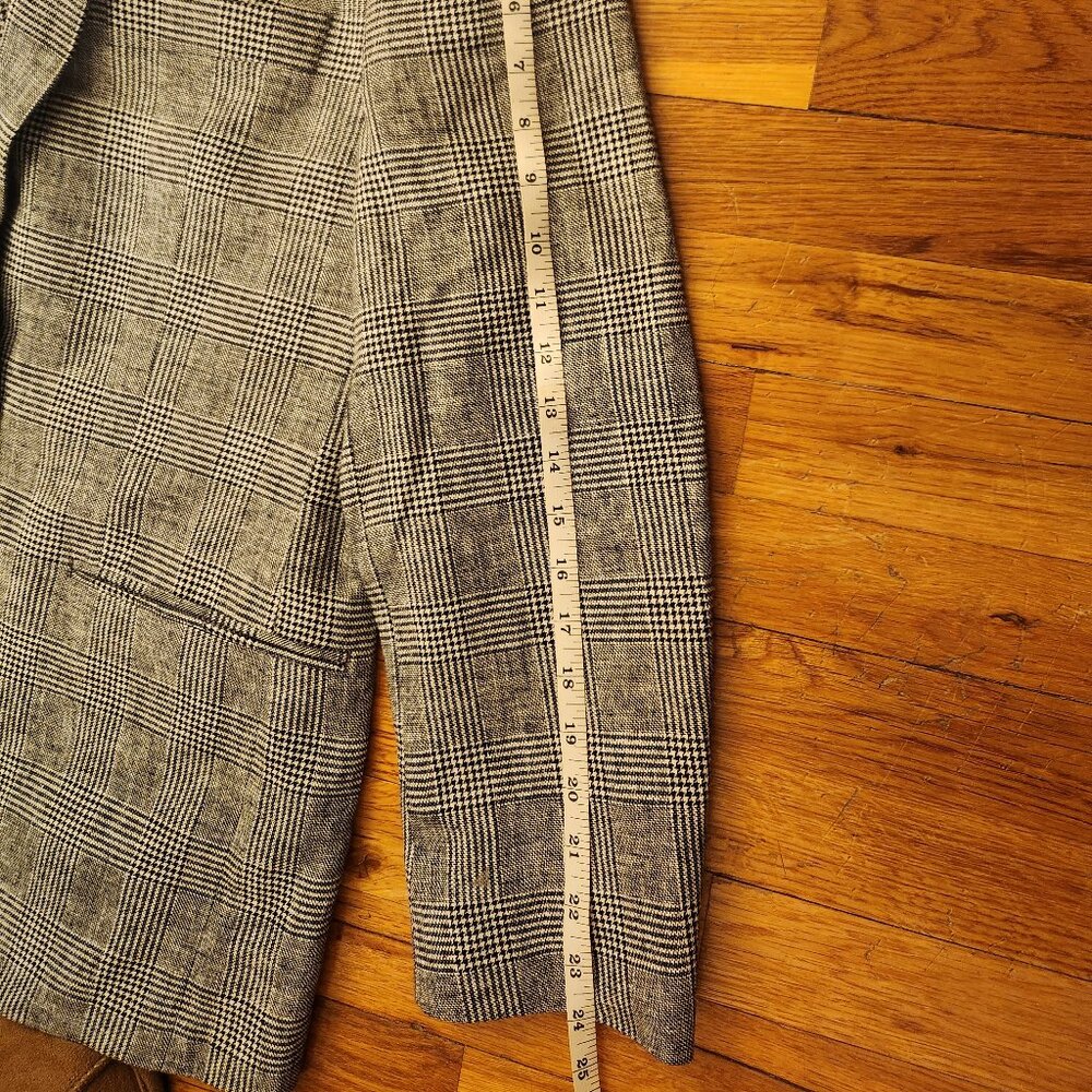 Michael Kors Black Herringbone Plaid Sport Coat Blazer Cotton & Linen Men's 42R - Picture 4 of 16
